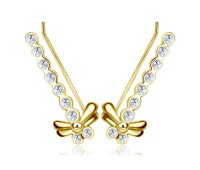 Gold Plated Silver Dragonfly Shaped Earrings EL-130-GP